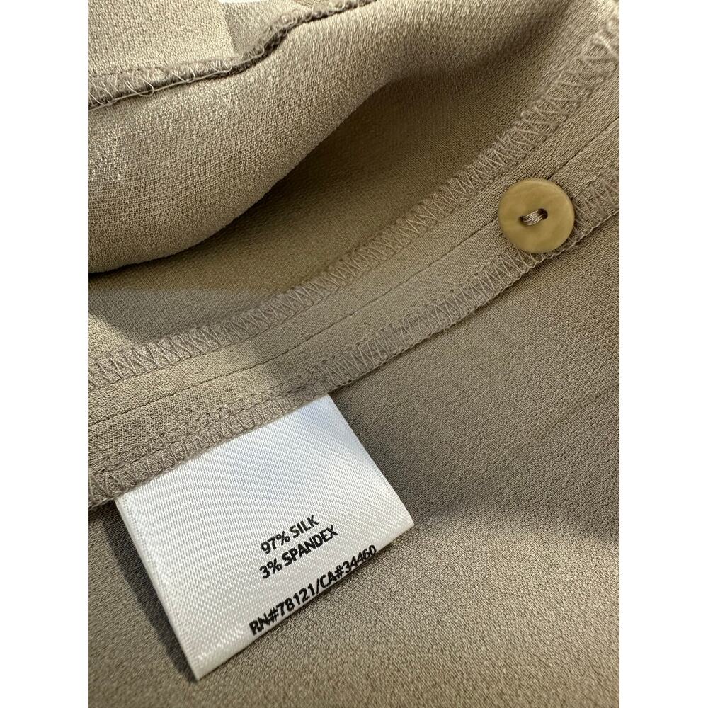 Eileen Fisher Wide Leg Pants Women XL Stone Silk Georgette NWT 15GS-P143 Luxe - Picture 4 of 7